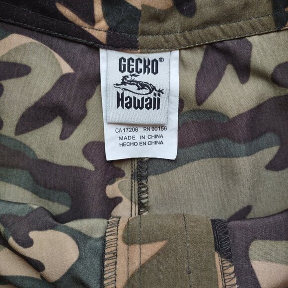 Gecko Hawaii Camo Beach Cargo Shorts  Swim Surf Trunks    Size 36 - Picture 10 of 11